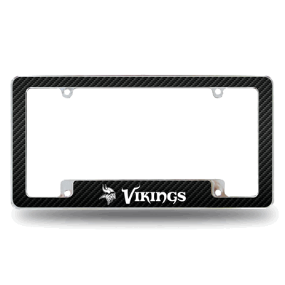 NFL Minnesota Vikings Black Chrome Automotive License Plate Frame
