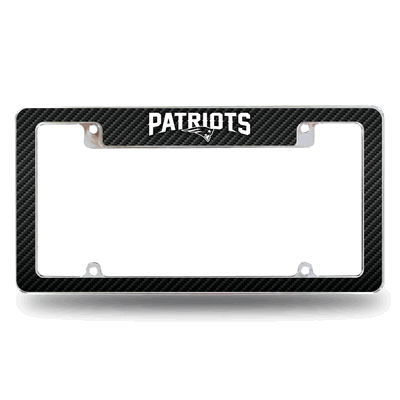 NFL New England Patriots Black Chrome Automotive License Plate Frame