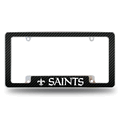 NFL New Orleans Saints Black Chrome Automotive License Plate Frame NFL New Orleans Saints Black Chrome Automotive License Plate Frame