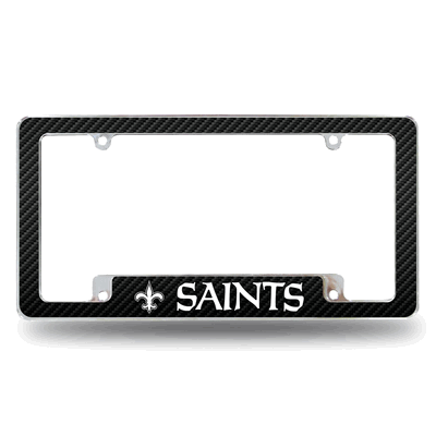 NFL New Orleans Saints Black Chrome Automotive License Plate Frame