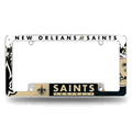 NFL New Orleans Saints Primary Chrome Automotive License Plate Frame NFL New Orleans Saints Primary Chrome Automotive License Plate Frame