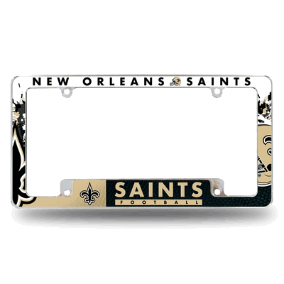 NFL New Orleans Saints Primary Chrome Automotive License Plate Frame