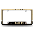 NFL New Orleans Saints Two-Tone Chrome Automotive License Plate Frame NFL New Orleans Saints Two-Tone Chrome Automotive License Plate Frame
