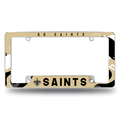 NFL New Orleans Saints Wave Chrome Automotive License Plate Frame NFL New Orleans Saints Wave Chrome Automotive License Plate Frame