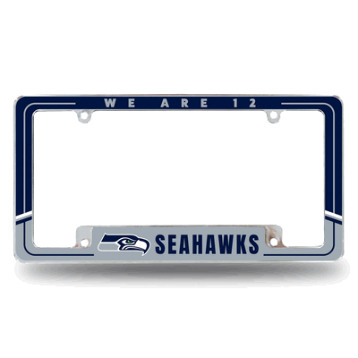 NFL Seattle Seahawks Two-Tone Chrome Automotive License Plate Frame