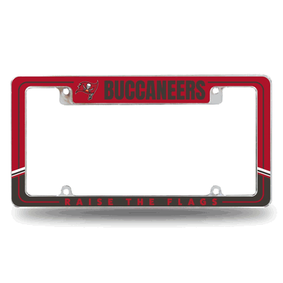 NFL Tampa Bay Buccaneers Two-Tone Chrome Auto License Plate Frame