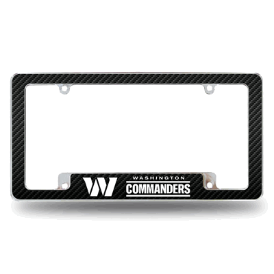 NFL Washington Commanders Black Chrome Automotive License Plate Frame