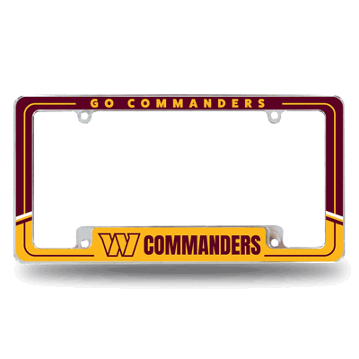 NFL Washington Commanders Two-Tone Chrome Auto License Plate Frame