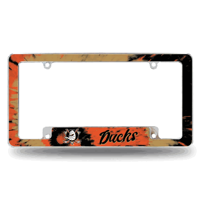 NHL Anaheim Ducks Tie Dye Chrome Automotive License Plate Frame