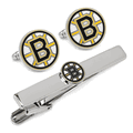 NHL Boston Bruins Cufflinks & Tie Clip Gift Set
