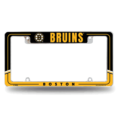NHL Boston Bruins Two-Tone Chrome Automotive License Plate Frame