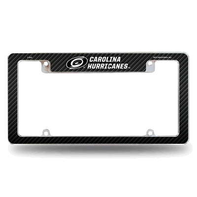 NHL Carolina Hurricanes Black Chrome Automotive License Plate Frame