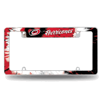 NHL Carolina Hurricanes Tie Dye Chrome Automotive License Plate Frame