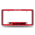 NHL Chicago Blackhawks Classic Chrome Automotive License Plate Frame NHL Chicago Blackhawks Classic Chrome Automotive License Plate Frame