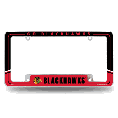NHL Chicago Blackhawks Two-Tone Chrome Automotive License Plate Frame