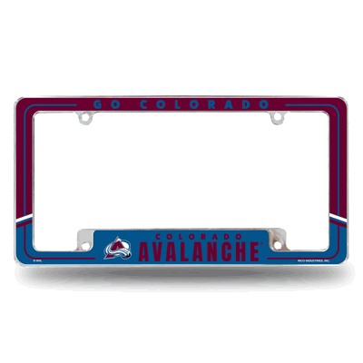NHL Colorado Avalanche Two-Tone Chrome Automotive License Plate Frame