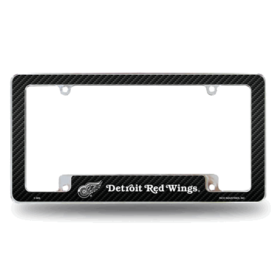 NHL Detroit Red Wings Black Chrome Automotive License Plate Frame