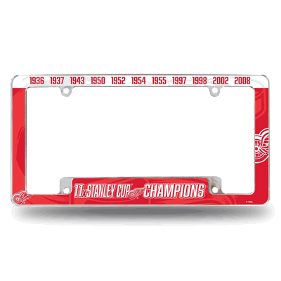 NHL Detroit Red Wings Multi Champ Chrome Auto License Plate Frame