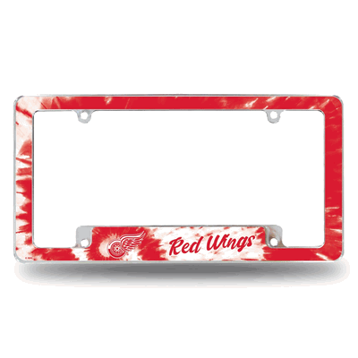 NHL Detroit Red Wings Tie Dye Chrome Automotive License Plate Frame