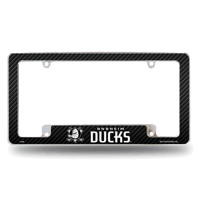 NHL Hockey Anaheim Ducks Black Chrome Automotive License Plate Frame