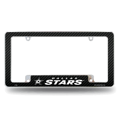 NHL Hockey Dallas Stars Black Chrome Automotive License Plate Frame