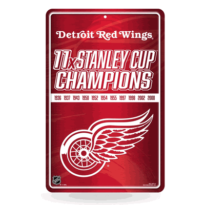 NHL Hockey Detroit Red Wings Champ 11" x 17" Home Decor Sign