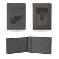 NHL Hockey Detroit Red Wings Gray Laser Engraved Front Pocket Wallet NHL Hockey Detroit Red Wings Gray Laser Engraved Front Pocket Wallet