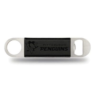 NHL Hockey Pittsburgh Penguins Black Laser Engraved Bar Blade