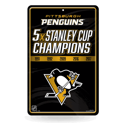 NHL Hockey Pittsburgh Penguins Champ 11" x 17" Home Decor Sign