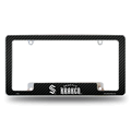 NHL Hockey Seattle Kraken Black Chrome Automotive License Plate Frame NHL Hockey Seattle Kraken Black Chrome Automotive License Plate Frame