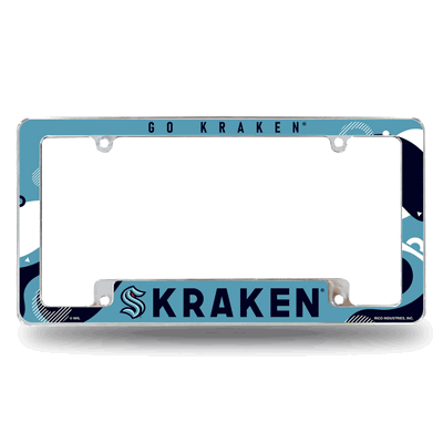 NHL Hockey Seattle Kraken Wave Chrome Automotive License Plate Frame