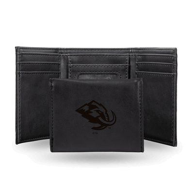 NHL Hockey Utah Mammoth Black Laser Engraved Faux Leather Trifold