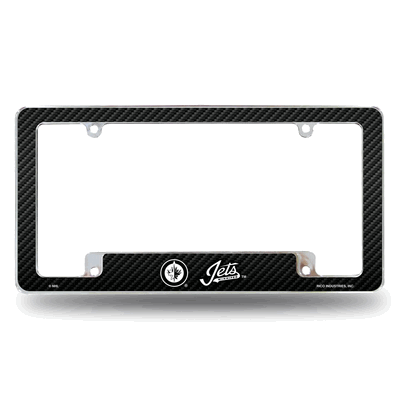 NHL Hockey Winnipeg Jets Black Chrome Automotive License Plate Frame