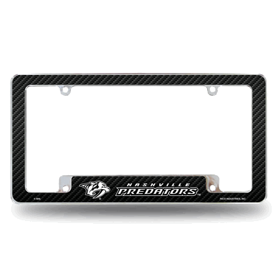 NHL Nashville Predators Black Chrome Automotive License Plate Frame