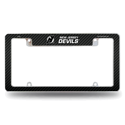 NHL New Jersey Devils Black Chrome Automotive License Plate Frame