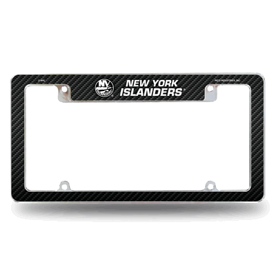 NHL New York Islanders Black Chrome Automotive License Plate Frame