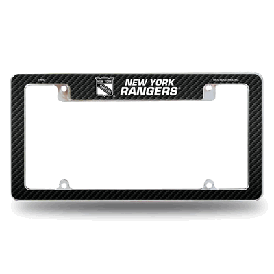NHL New York Rangers Black Chrome Automotive License Plate Frame