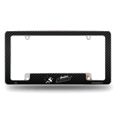 NHL San Jose Sharks Black Chrome Automotive License Plate Frame