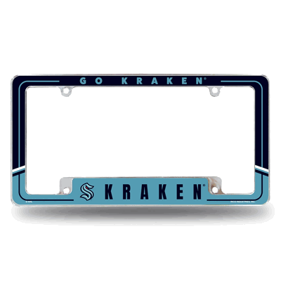 NHL Seattle Kraken Two-Tone Chrome Automotive License Plate Frame