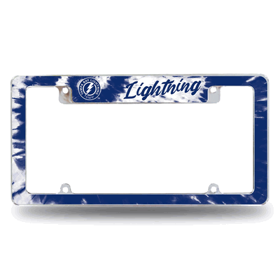 NHL Tampa Bay Lightning Tie Dye Chrome Automotive License Plate Frame