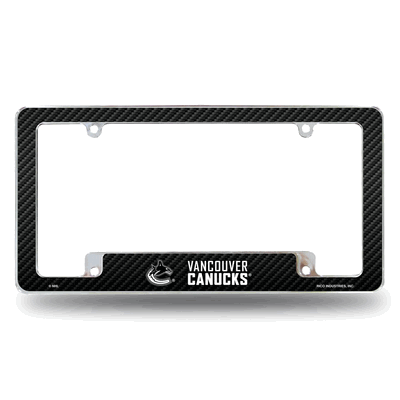 NHL Vancouver Canucks Black Chrome Automotive License Plate Frame