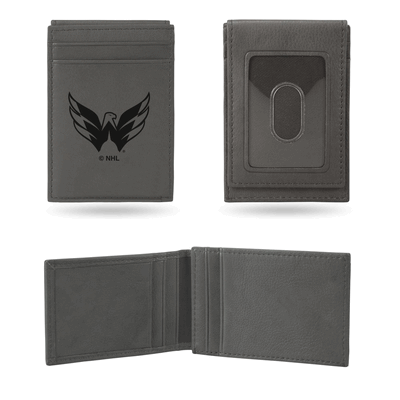 NHL Washington Capitals Gray Laser Engraved Front Pocket Wallet