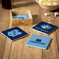 North Carolina Tar Heels 4 Piece Coaster Set with Wood Caddy North Carolina Tar Heels 4 Piece Coaster Set with Wood Caddy