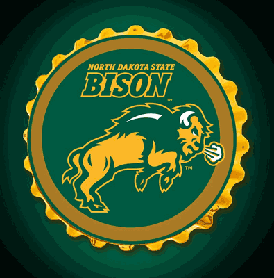 North Dakota State Bison Team Spirit Bottle Cap Wall Sign-Bison