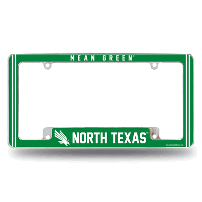 North Texas Mean Green Classic Chrome Automotive License Plate Frame