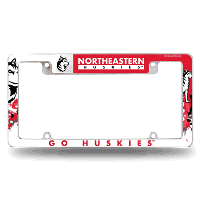 Northeastern Huskies Primary Chrome Automotive License Plate Frame