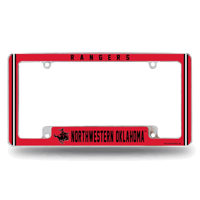 Northwestern Oklahoma State Rangers Chrome Auto License Plate Frame