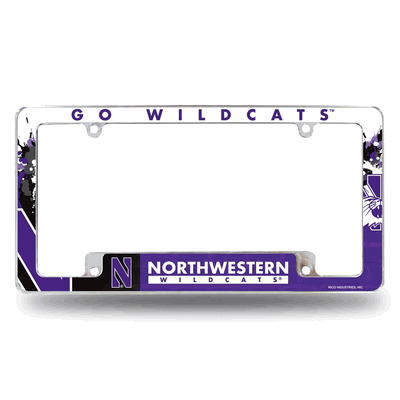 Northwestern Wildcats Primary Chrome Automotive License Plate Frame