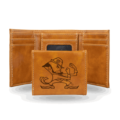 Notre Dame Fighting Irish Brown Laser Engraved Faux Leather Trifold