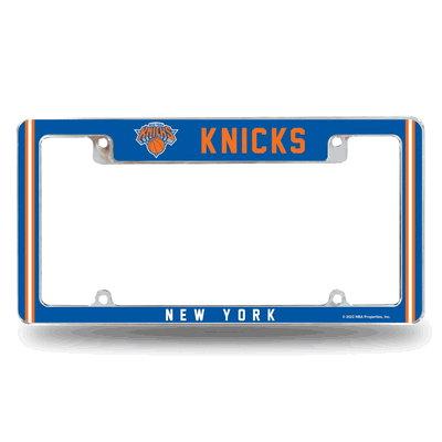 NY Knicks Classic 12" x 6" Chrome Automotive License Plate Frame